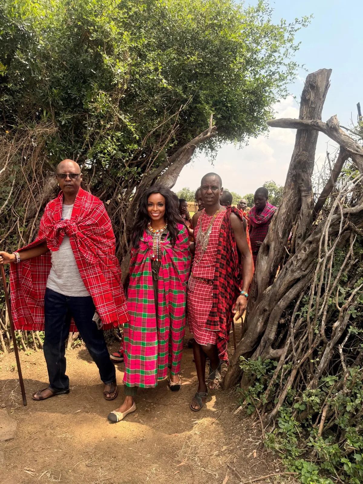 Nancy Hauschild with Maasai community leaders