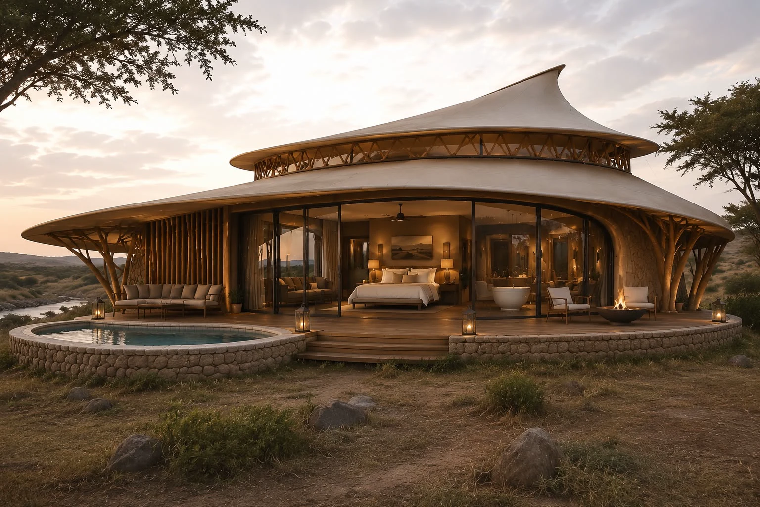 The River View Villa, a private luxury tented villa at Nashipai Mara in Lemek Conservancy